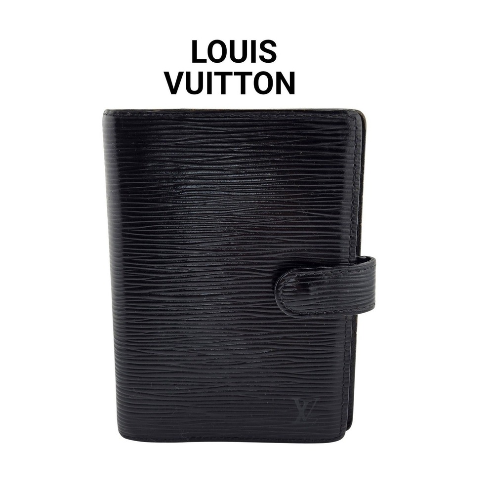 Louis Vuitton Agenda PM Noir Black Epi Leather Ring Planner Cover CA0977